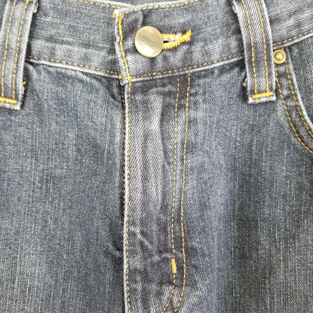 Carhartt Mens Relaxed Fit Straight Leg Dark Wash Denim Jeans 32x29 Workwear - Picture 7 of 10